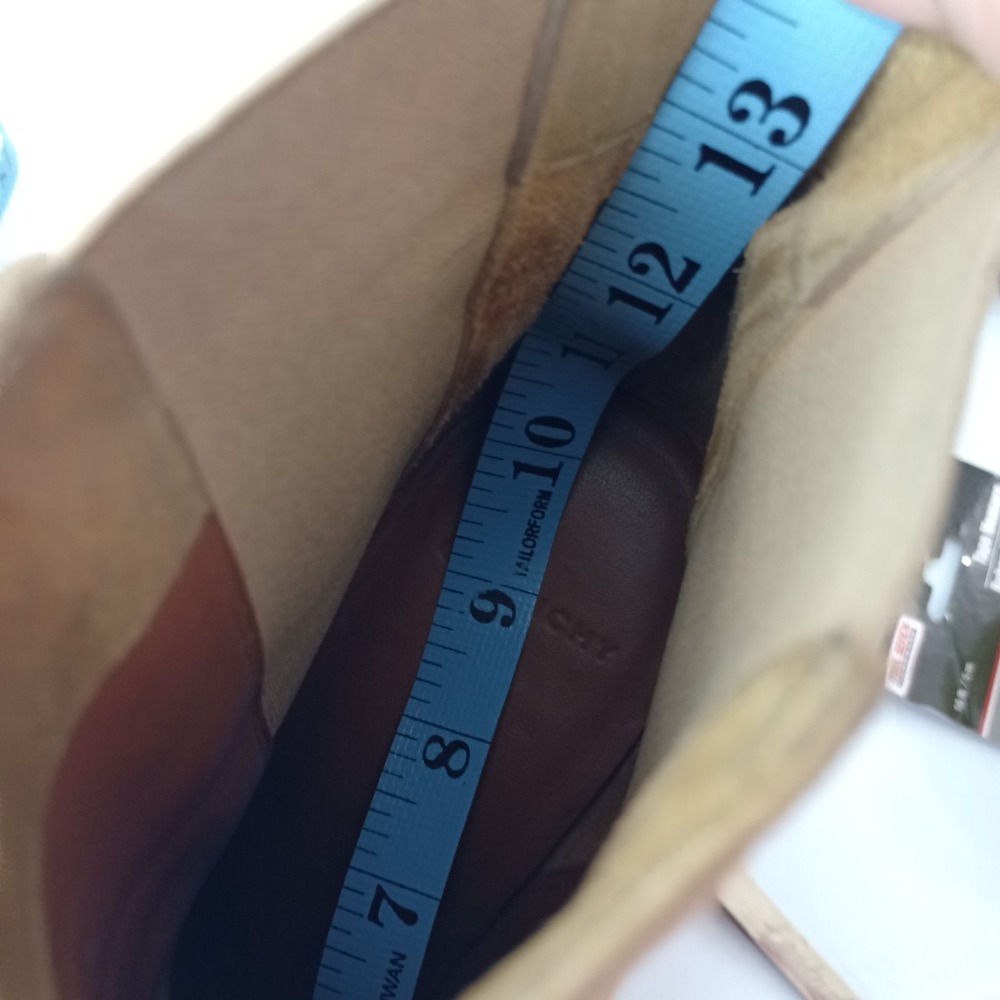 Givenchy Suede Chelsea Ankle Boots Tan Block Heel Resoled No Size Tag Measure 38 - Picture 14 of 15